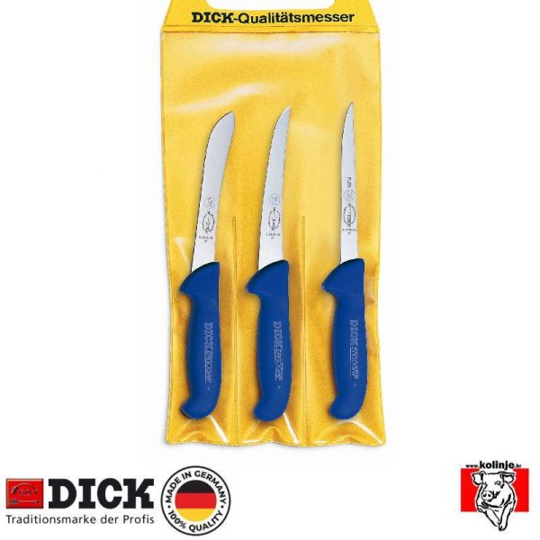 Set noževa Dick 8 2559-10, ErgoGrip, pakiranje 3 kom, plavi