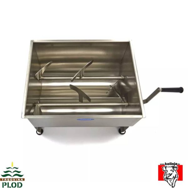 Mješalica za meso ručna, MH 60 lit, ( do 55 kg mesa ), dvije osovine - Slika 2