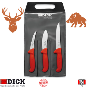 Set noževa Dick 8 2556-10, ErgoGrip, pakiranje 3 kom, crveni