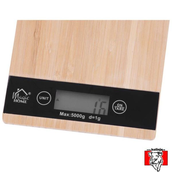 Kuhinjska digitalna vaga do 5 kg, uzorak bambusa - Slika 2
