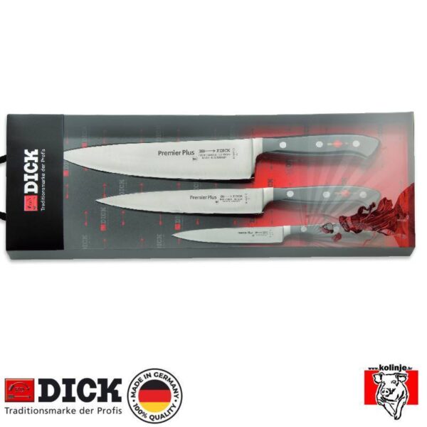 Set noževa Dick 8 1098-00, Premier Plus, pakiranje 3 kom, crni